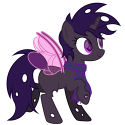Size: 3500x3500 | Tagged: safe, artist:bittersweetcandy, artist:ponkus, oc, oc only, oc:karawnee, changeling, changepony, hybrid, pony, 2020 community collab, derpibooru community collaboration, base used, female, high res, mare, purple changeling, solo, transparent background