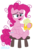 Size: 1900x2881 | Tagged: safe, artist:kuren247, pinkie pie, earth pony, pony, g4, alcohol, beer, blushing, drunk, female, frizzy hair, mug, simple background, solo, stool, transparent background, vector