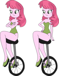 Size: 424x548 | Tagged: safe, artist:erichgrooms3, artist:selenaede, cheerilee, equestria girls, g4, bare arms, bare shoulders, base used, cheeribetes, clothes, crossed arms, cute, female, hand on hip, legs, leotard, looking down, sexy, shoes, sitting, smiling, solo, unicycle