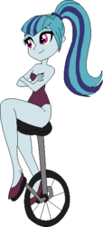 Size: 261x572 | Tagged: safe, artist:erichgrooms3, artist:selenaede, sonata dusk, equestria girls, g4, bare arms, bare shoulders, base used, clothes, crossed arms, cute, female, legs, leotard, ponytail, sexy, shoes, simple background, smiling, solo, sonatabetes, stupid sexy sonata dusk, transparent background, unicycle, vector