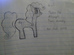 Size: 4160x3120 | Tagged: safe, pinkie pie, earth pony, pony, g4, lined paper, pencil drawing, photo, traditional art