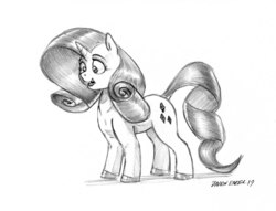 Size: 1300x991 | Tagged: safe, artist:baron engel, rarity, pony, unicorn, g4, female, grayscale, mare, monochrome, pencil drawing, solo, traditional art