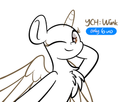 Size: 2048x1689 | Tagged: dead source, safe, artist:php142, oc, oc only, earth pony, pegasus, pony, unicorn, chest fluff, commission, cute, female, looking at you, male, mare, one eye closed, simple background, smiling, solo, stallion, white background, wink, ych sketch, your character here