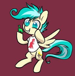 Size: 1794x1807 | Tagged: safe, artist:dawnfire, oc, oc only, oc:freefall, pegasus, pony, bottomless, clothes, cutie mark, eye clipping through hair, feather, happy, male, partial nudity, signature, simple background, smiling, solo, spread wings, tail, toy, wings