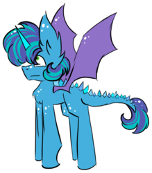 Size: 586x670 | Tagged: safe, artist:hunterthewastelander, oc, oc only, dracony, dragon, hybrid, pony, interspecies offspring, offspring, parent:rarity, parent:spike, parents:sparity, simple background, solo, white background
