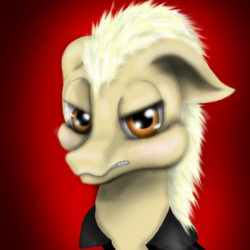 Size: 800x800 | Tagged: safe, artist:auroraswirls, pony, bust, clothes, crossover, gradient background, male, ponified, solo, stallion, the master