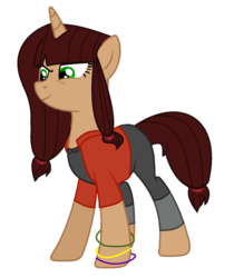 Size: 820x974 | Tagged: safe, artist:stardustsentryyt105, pony, unicorn, clothes, lila rossi, miraculous ladybug, ponified, simple background, solo, transparent background