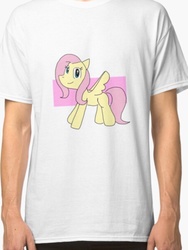 Size: 841x1121 | Tagged: safe, artist:volcanicdash, fluttershy, pony, g4, cute, design, female, redbubble, shirt design, solo