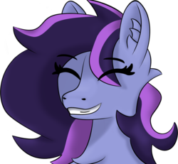 Size: 1573x1455 | Tagged: safe, artist:anthroponiessfm, oc, oc only, oc:raven storm, pony, cute, ear fluff, explicit source, eye clipping through hair, eyes closed, female, fluffy, grin, long mane, simple background, smiling, transparent background