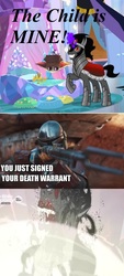 Size: 630x1395 | Tagged: safe, edit, edited screencap, screencap, king sombra, pony, umbrum, g4, the beginning of the end, disintegration, grogu, papa bear, spoilers for another series, star wars, the mandalorian