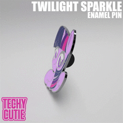 Size: 1280x1280 | Tagged: safe, artist:techycutie, twilight sparkle, alicorn, pony, g4, 3d, animated, enamel pin, female, no sound, solo, twilight sparkle (alicorn), webm