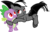 Size: 3576x2282 | Tagged: artist needed, source needed, safe, spike, oc, oc:rainbow dark, bat pony, g4, bat pony oc, female, high res, hoof around neck, male, recolor, simple background, straight, transparent background, wrong eye color