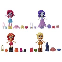 Size: 800x800 | Tagged: safe, applejack, pinkie pie, rarity, sunset shimmer, equestria girls, g4, bag, clothes, doll, dress, equestria girls minis, fashion squad, female, irl, jewelry, necklace, pants, photo, purse, skirt, toy