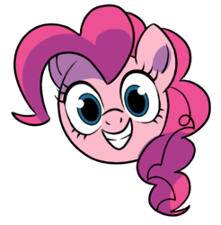Size: 682x692 | Tagged: safe, artist:trish forstner, edit, idw, pinkie pie, earth pony, pony, g4, spoiler:comic, spoiler:comicholiday2019, cropped, female, grin, mare, simple background, smiling, solo, transparent background, upscaled