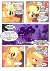 Size: 868x1228 | Tagged: safe, artist:dziadek1990, edit, edited screencap, screencap, applejack, comic:sunny day, g4, look before you sleep, annoyed, comic, conversation, dialogue, dungeons and dragons, golden oaks library, implied twilight sparkle, library, pen and paper rpg, rpg, screencap comic, slice of life, tabletop game, text
