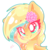 Size: 840x840 | Tagged: safe, artist:sohmasatori, oc, oc only, oc:roosie, pegasus, pony, blushing, bust, chest fluff, cute, female, flower, flower in hair, ocbetes, simple background, transparent background