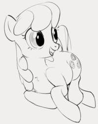 Size: 465x583 | Tagged: safe, artist:dotkwa, cheerilee, earth pony, pony, g4, cheeribetes, cute, female, grayscale, mare, monochrome, open mouth, simple background, smiling, solo