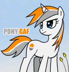 Size: 360x374 | Tagged: safe, artist:johnjoseco, oc, oc:belle eve, pony, unicorn, animated, female, frame by frame, gaming, gif, mare, neogaf, ponified, solo