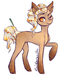 Size: 2189x2740 | Tagged: safe, artist:leechetious, oc, oc only, oc:caramel, pony, colored hooves, high res, one eye closed, raised hoof, simple background, solo, transparent background, wink