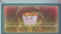 Size: 1920x1080 | Tagged: safe, screencap, sunset shimmer, equestria girls, equestria girls specials, g4, my little pony equestria girls: better together, my little pony equestria girls: holidays unwrapped, saving pinkie's pie, baking, cute, female, geode of empathy, kitchen, magical geodes, oven, pinkie's kitchen, ramekin, shimmerbetes, smiling, solo, souffle