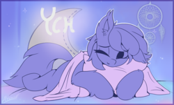 Size: 3540x2156 | Tagged: safe, artist:rednite, oc, pony, cute, dreamcatcher, high res, night, sleepy, ych example, your character here