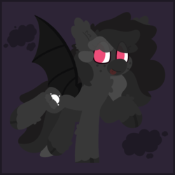 Size: 1800x1800 | Tagged: safe, artist:moonydusk, oc, oc only, oc:moonlight dusk, bat pony, pony, bat pony oc, female, mare, simple background, tongue out