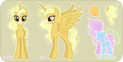 Size: 1149x579 | Tagged: safe, artist:angelea-phoenix, oc, oc only, oc:summer sun, alicorn, pony, female, mare, reference sheet, solo