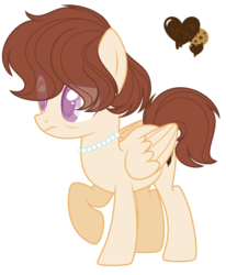 Size: 2192x2660 | Tagged: safe, artist:browniepawyt, oc, oc only, oc:sweet crumbles, pegasus, pony, eye clipping through hair, female, high res, jewelry, mare, necklace, pearl necklace, raised hoof, simple background, solo, transparent background