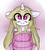 Size: 2000x2200 | Tagged: safe, artist:fullmetalpikmin, oc, oc only, oc:cherry blossom, unicorn, semi-anthro, arm hooves, clothes, eye clipping through hair, gradient background, high res, lipstick, smiling, sweater