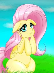 Size: 1280x1707 | Tagged: safe, artist:albertbm, fluttershy, pegasus, pony, g4, cute, female, legs together, shyabetes, solo