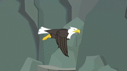 Size: 1920x1080 | Tagged: safe, screencap, bald eagle, bird, eagle, eel, quarray eel, g4, may the best pet win, animated, attempted vore, biting, feather, flying, frown, glare, grin, no pony, scared, smiling, smirk, sound, webm, you know for kids