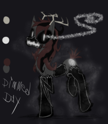 Size: 1200x1385 | Tagged: safe, artist:didun850, oc, oc only, oc:dimmed day, pony, black sclera, possessed, reference sheet, solo, sombra eyes