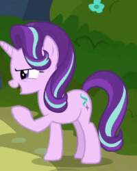 Size: 408x510 | Tagged: safe, screencap, starlight glimmer, pony, unicorn, g4, season 7, to change a changeling, animated, cropped, cute, eyes closed, female, gif, glimmerbetes, happy, hoofy-kicks, horses doing horse things, mare, raised hoof, rearing, solo