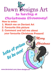 Size: 2480x3508 | Tagged: safe, artist:dawn-designs-art, octavia melody, earth pony, pony, g4, art giveaway, bauble, christmas, cute, female, giveaway, hearth's warming, high res, holiday, merry christmas, raffle, solo