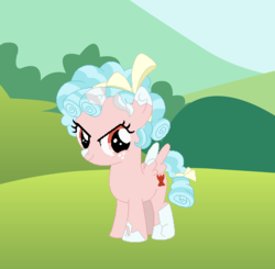 Size: 465x456 | Tagged: safe, artist:z-shadow-0, cozy glow, pony, g4, the ending of the end, angry eyes, bow, grass, stone