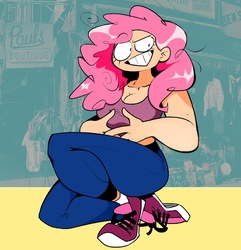 Size: 1971x2048 | Tagged: safe, artist:moonlordress, pinkie pie, human, g4, album cover, beastie boys, female, humanized, solo