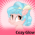 Size: 1024x1024 | Tagged: safe, artist:rainbow eevee, cozy glow, pegasus, pony, derpibooru, g4, accessory, cheek fluff, chest fluff, cozybetes, cute, female, filly, freckles, meta, solo, spoilered image joke