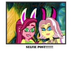 Size: 961x831 | Tagged: safe, artist:ktd1993, gloriosa daisy, vignette valencia, equestria girls, g4, 10, 30 day otp challenge, bunny ears, female, gloriette, lesbian, shipping