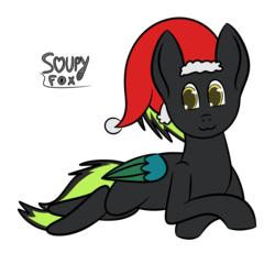 Size: 2500x2300 | Tagged: safe, artist:soupyfox, oc, oc only, pegasus, pony, :3, commission, hat, high res, lying down, simple background, solo, transparent background