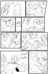 Size: 724x1103 | Tagged: safe, artist:candyclumsy, oc, oc:heartstrong flare, oc:king speedy hooves, oc:princess mythic majestic, oc:queen galaxia (bigonionbean), oc:tommy the human, alicorn, human, comic:sick days, alicorn oc, aunt and nephew, bag, bags under eyes, canterlot, canterlot castle, child, clothes, comic, commissioner:bigonionbean, flashback, fusion, fusion:big macintosh, fusion:caboose, fusion:flash sentry, fusion:fluttershy, fusion:princess cadance, fusion:princess celestia, fusion:princess luna, fusion:promontory, fusion:rarity, fusion:shining armor, fusion:silver zoom, fusion:starlight glimmer, fusion:sunburst, fusion:trouble shoes, fusion:twilight sparkle, fusion:zecora, hat, holding back, horn, human oc, husband and wife, magic, passed out, random pony, riding, sad, servants, sick, sketch, sketch dump, swollen horn, thought bubble, uncle and nephew, vomiting, warning, writer:bigonionbean