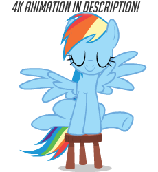 Size: 230x250 | Tagged: safe, artist:sasha-flyer, rainbow dash, pegasus, pony, g4, animated, animated png, apng for breezies, female, mare, picture for breezies, simple background, sitting, solo, stool, stooldash, text, transparent background, vector