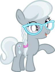 Size: 5000x6557 | Tagged: safe, artist:metatiara, edit, editor:slayerbvc, vector edit, silver spoon, earth pony, pony, family appreciation day, g4, accessory-less edit, female, filly, glasses, missing accessory, simple background, solo, transparent background, vector