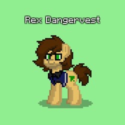 Size: 801x802 | Tagged: safe, artist:brickowskibois, earth pony, pony, pony town, crossover, disguise, disguised changeling, lego, ponified, rex dangervest, solo, the lego movie, the lego movie 2: the second part