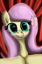 Size: 1024x1582 | Tagged: safe, artist:platinumdrop, fluttershy, pegasus, pony, g4, blushing, female, mare, solo