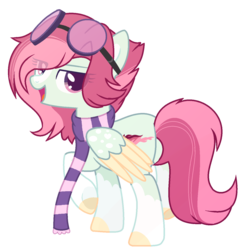 Size: 1329x1357 | Tagged: safe, artist:rukemon, oc, oc:celestial star, pegasus, pony, base used, clothes, female, goggles, mare, scarf, simple background, solo, transparent background