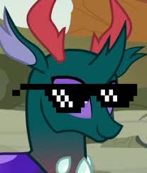 Size: 207x243 | Tagged: safe, edit, edited screencap, screencap, pharynx, changedling, changeling, g4, to change a changeling, cropped, deal with it, mlg, prince pharynx, solo, sunglasses, swag glasses