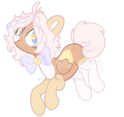 Size: 400x378 | Tagged: safe, artist:seeqfanq, oc, oc only, oc:abbel, pegasus, pony, base used, deviantart watermark, female, glasses, mare, neck bow, obtrusive watermark, simple background, solo, transparent background, watermark