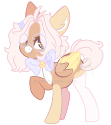 Size: 1280x1435 | Tagged: safe, artist:seeqfanq, oc, oc only, oc:abbel, pegasus, pony, base used, bow, deviantart watermark, female, glasses, mare, neck bow, obtrusive watermark, simple background, solo, transparent background, watermark