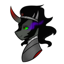 Size: 400x400 | Tagged: safe, artist:tears2shed, king sombra, pony, g4, bust, male, portrait, simple background, solo, transparent background