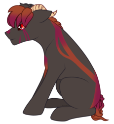 Size: 2400x2600 | Tagged: safe, artist:tears2shed, oc, oc only, oc:shiki, earth pony, pony, high res, horns, male, simple background, solo, stallion, transparent background